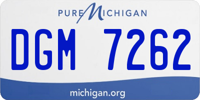 MI license plate DGM7262