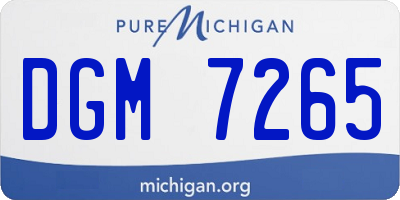 MI license plate DGM7265