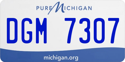MI license plate DGM7307