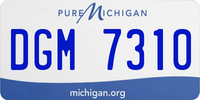 MI license plate DGM7310