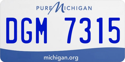 MI license plate DGM7315