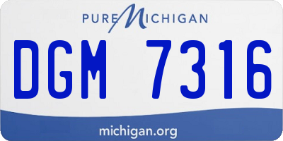 MI license plate DGM7316