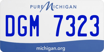 MI license plate DGM7323