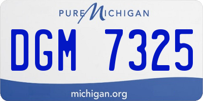 MI license plate DGM7325