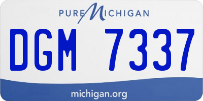 MI license plate DGM7337