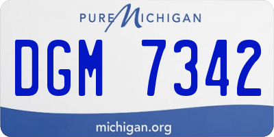 MI license plate DGM7342