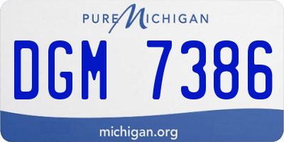 MI license plate DGM7386