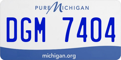 MI license plate DGM7404
