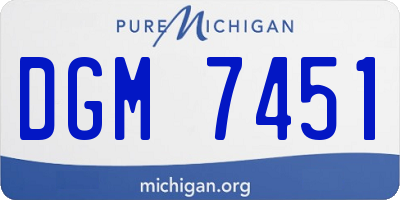 MI license plate DGM7451