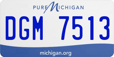 MI license plate DGM7513