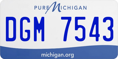 MI license plate DGM7543