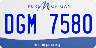 MI license plate DGM7580
