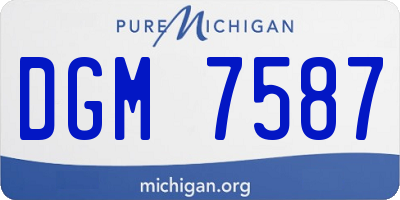 MI license plate DGM7587
