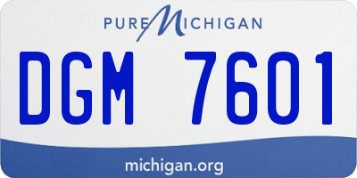 MI license plate DGM7601