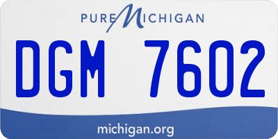 MI license plate DGM7602