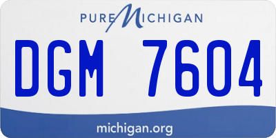 MI license plate DGM7604