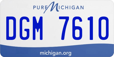 MI license plate DGM7610