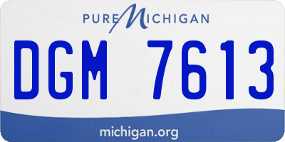 MI license plate DGM7613