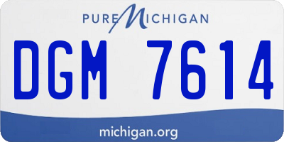 MI license plate DGM7614