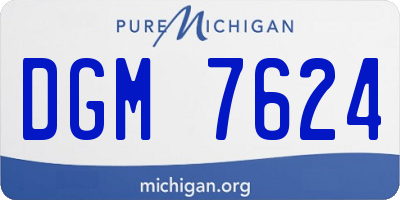 MI license plate DGM7624