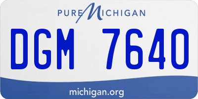 MI license plate DGM7640