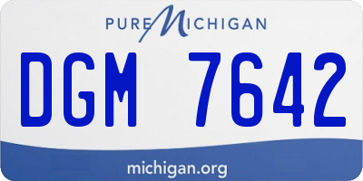 MI license plate DGM7642