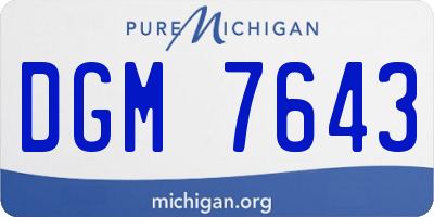 MI license plate DGM7643