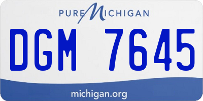 MI license plate DGM7645