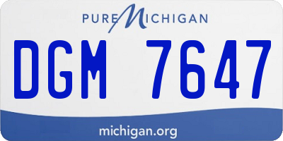 MI license plate DGM7647
