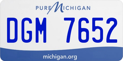 MI license plate DGM7652