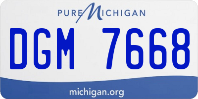 MI license plate DGM7668