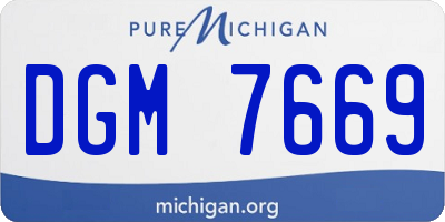 MI license plate DGM7669