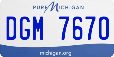 MI license plate DGM7670