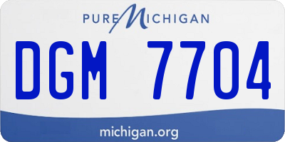 MI license plate DGM7704