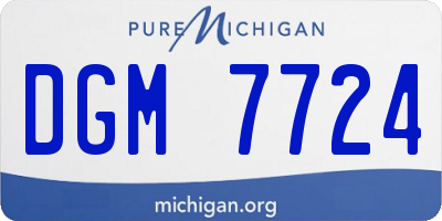 MI license plate DGM7724