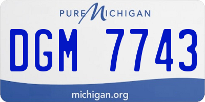 MI license plate DGM7743