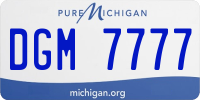MI license plate DGM7777