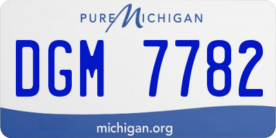 MI license plate DGM7782