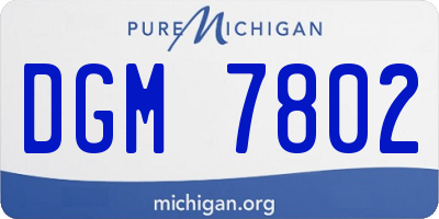 MI license plate DGM7802
