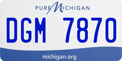 MI license plate DGM7870