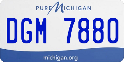 MI license plate DGM7880