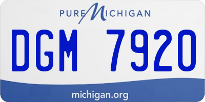 MI license plate DGM7920
