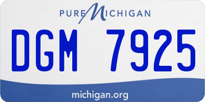 MI license plate DGM7925
