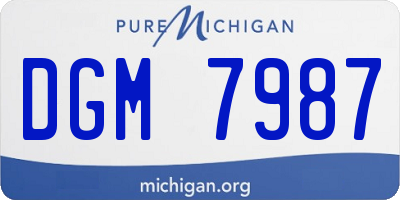 MI license plate DGM7987