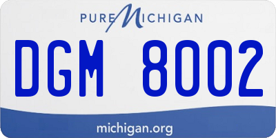 MI license plate DGM8002
