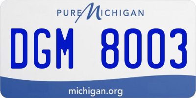MI license plate DGM8003