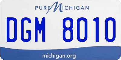 MI license plate DGM8010