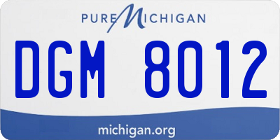 MI license plate DGM8012