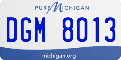 MI license plate DGM8013