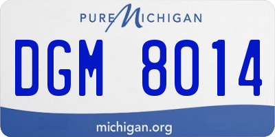 MI license plate DGM8014